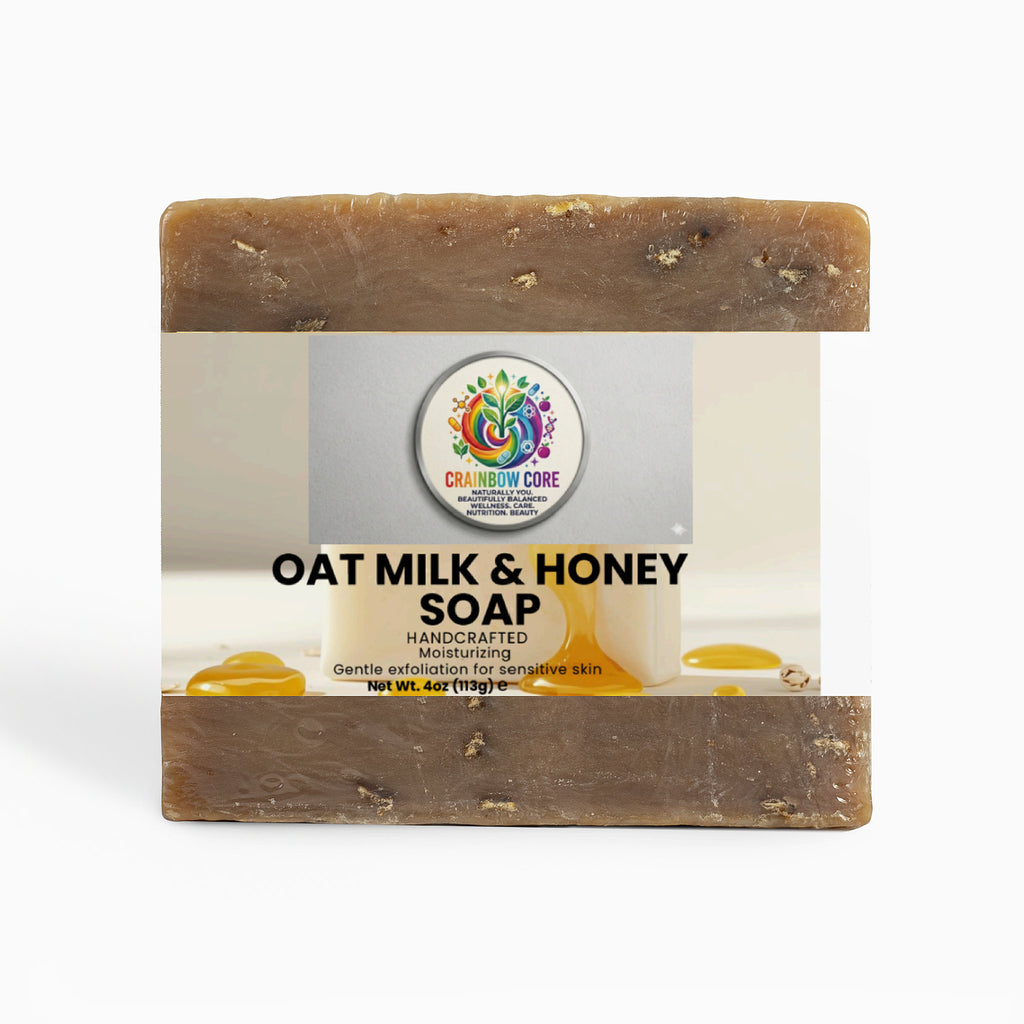 Oat Milk Honey Soap                                            Gentle cleansing with natural oats and soothing honey for soft, hydrated skin.