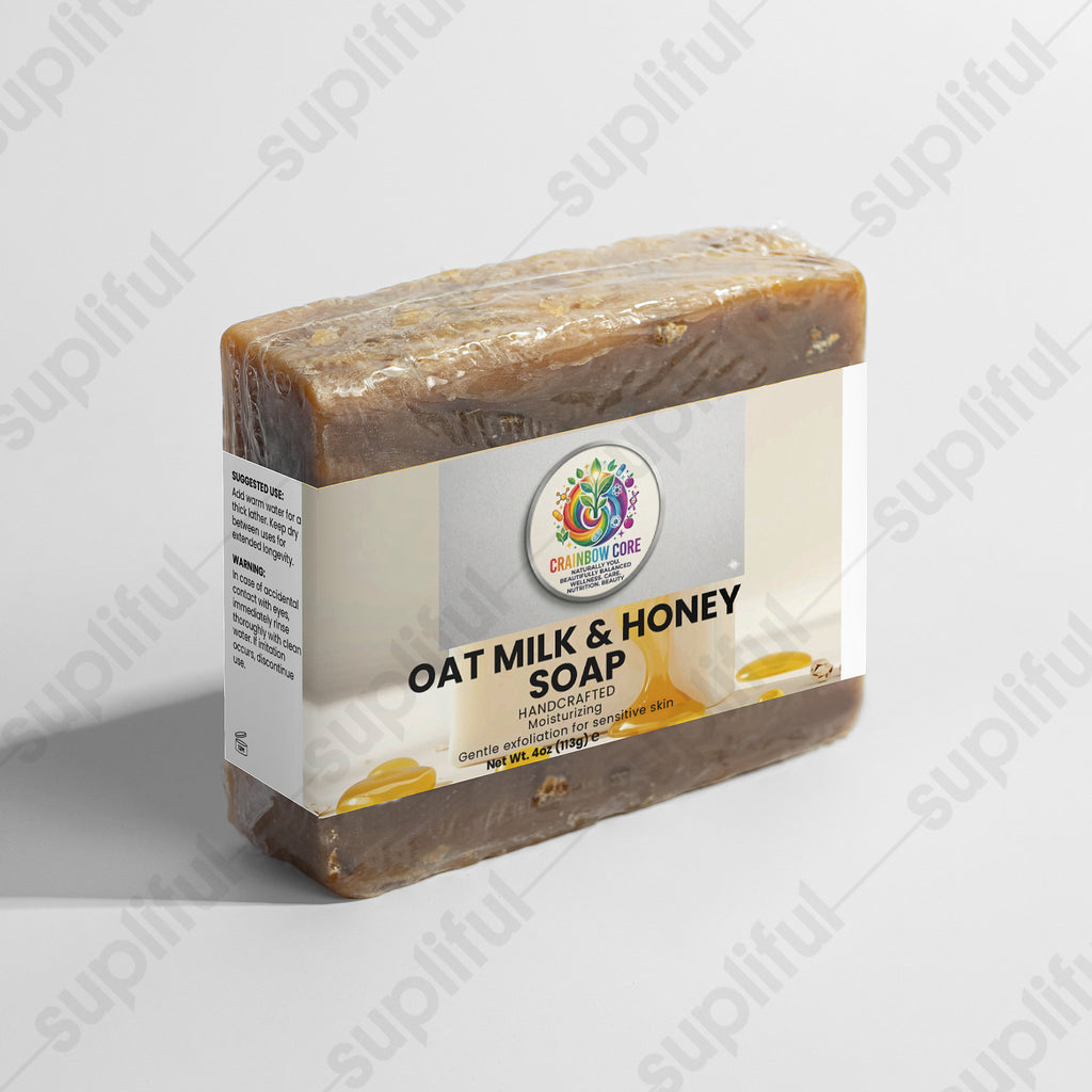Oat Milk Honey Soap                                            Gentle cleansing with natural oats and soothing honey for soft, hydrated skin.