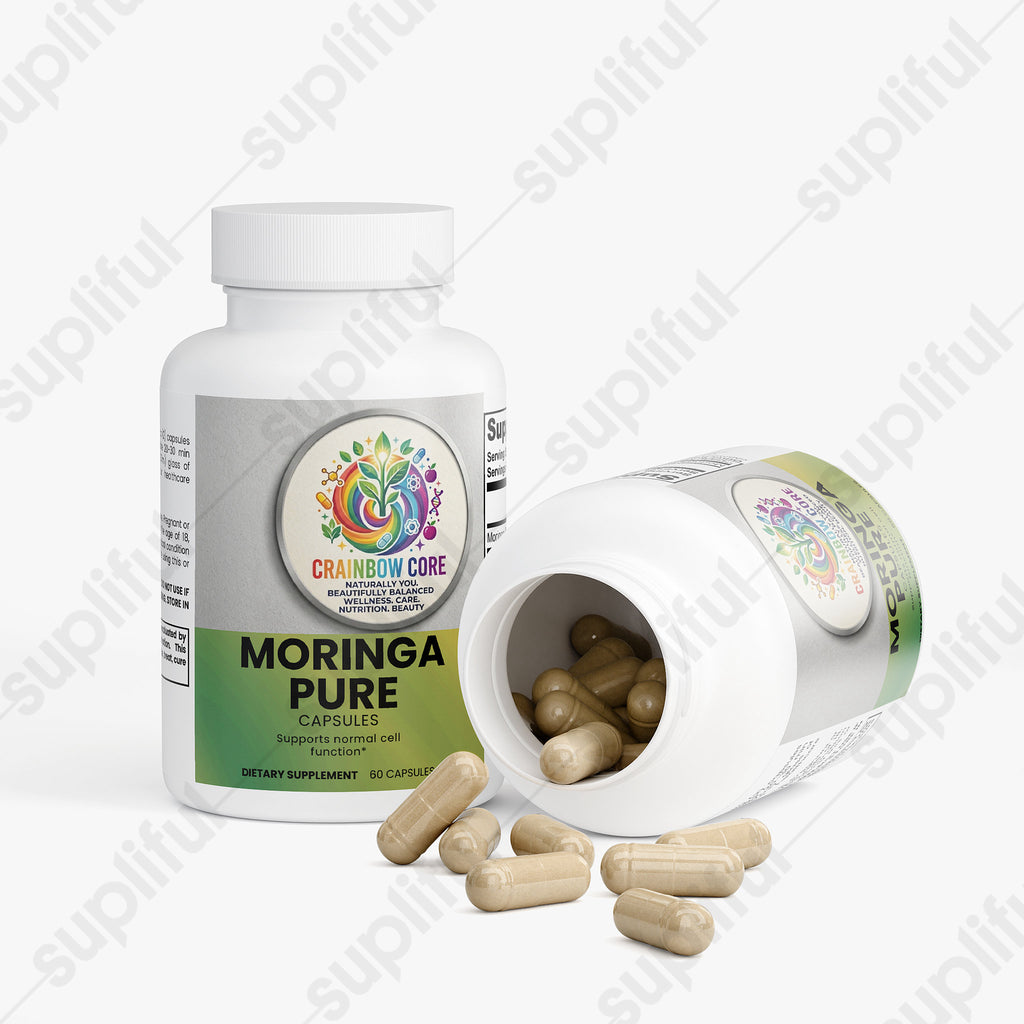 Moringa Pure                                                                                                                                  Nutrients - rich herbal support for energy, immunity, and daily wellness.