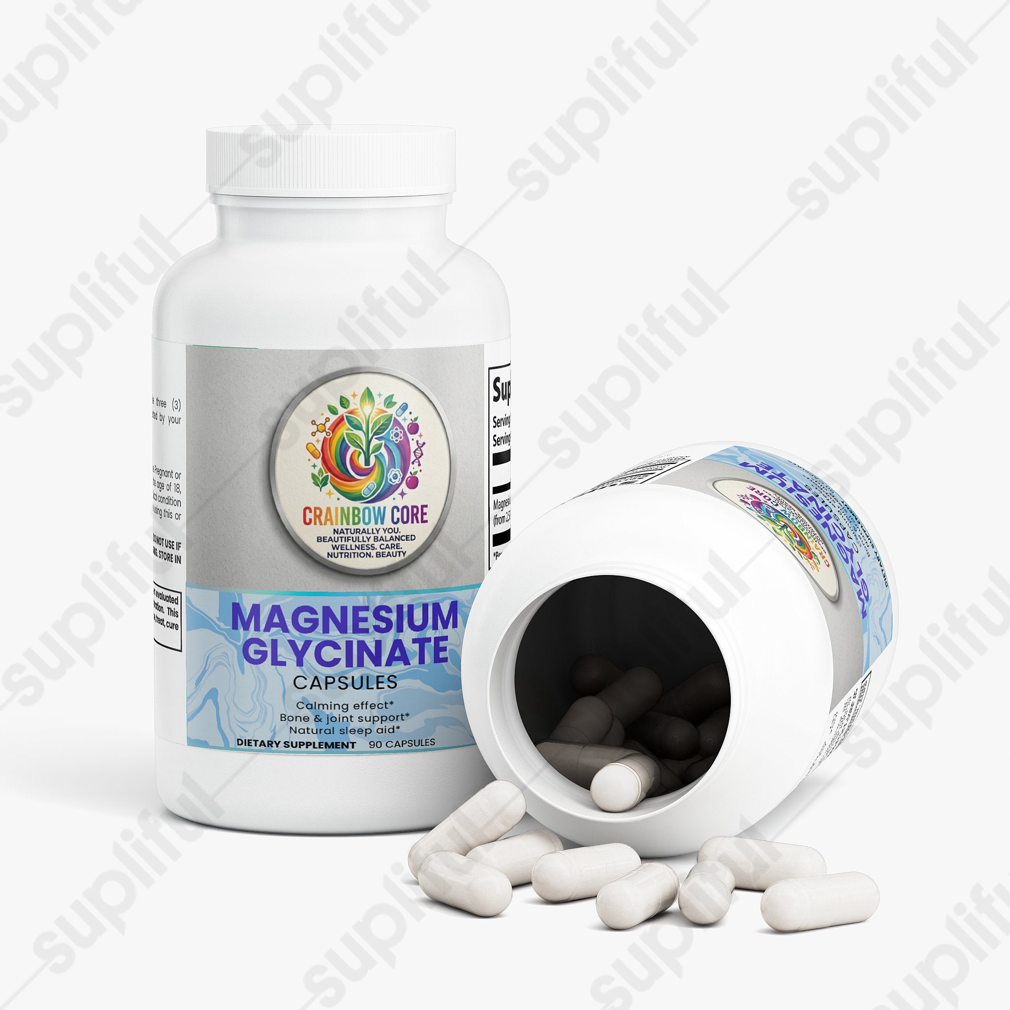 Magnesium Glycinate                                                                                  Gentle, highly bioavailable magnesium for calm muscle relaxation, and cognitive wellness.