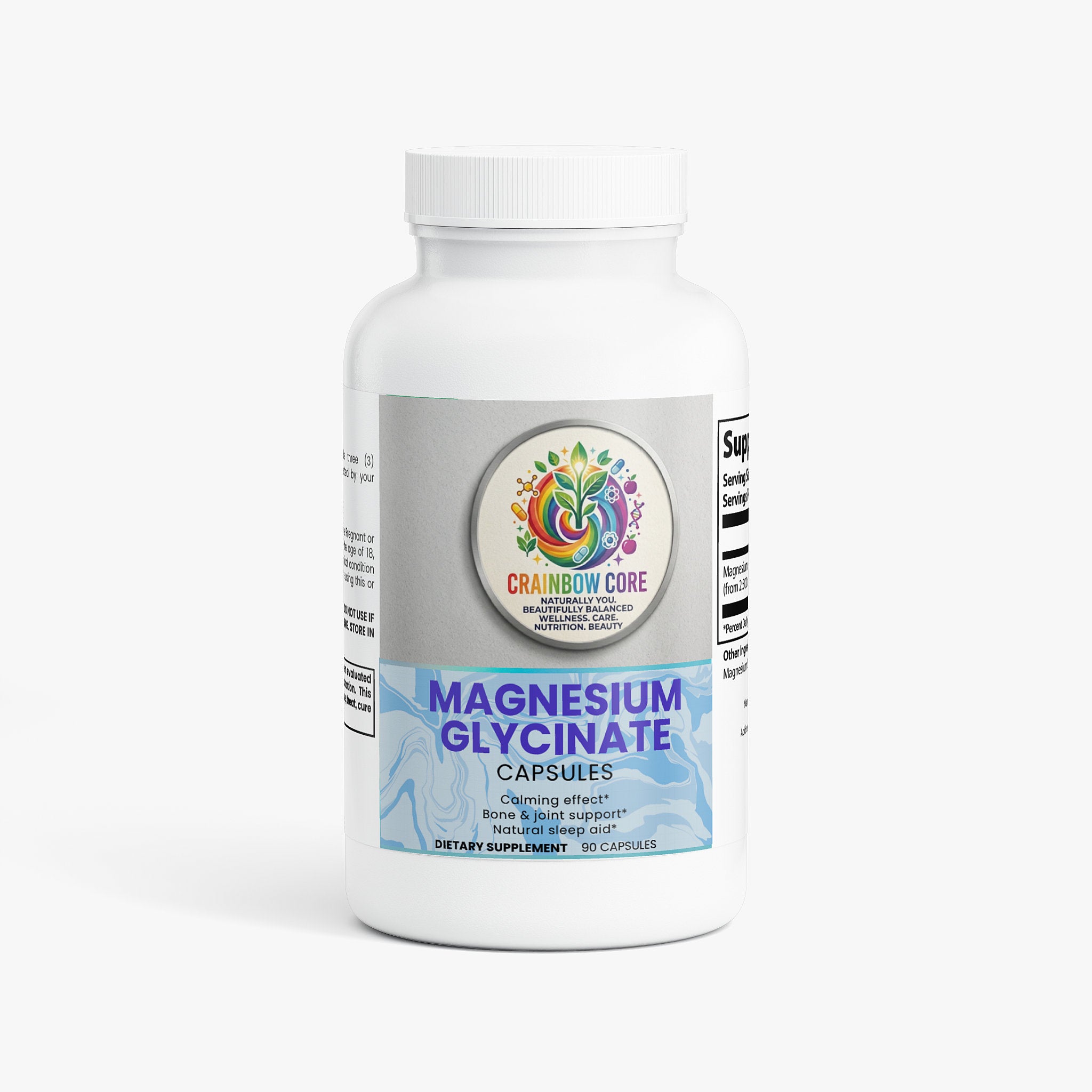 Magnesium Glycinate                                                                                  Gentle, highly bioavailable magnesium for calm muscle relaxation, and cognitive wellness.