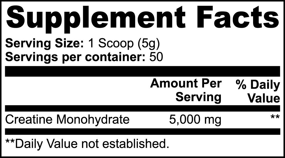 Creatine Monohydrate                                                                                                                           ''Support strength, power, and muscle performance for peak training results. - backed by science.''