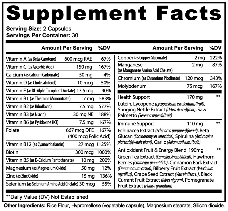 Complete Multivitamin                                                                                  Daily essential vitamins for energy, immunity, and whole-body wellness.