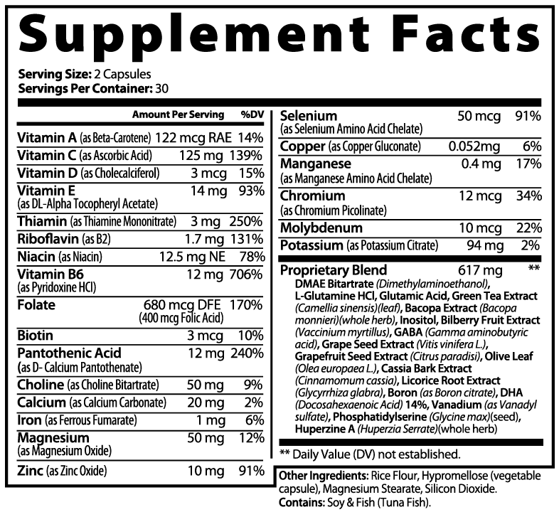 Brain & Focus Formula                                                                                       Daily cognitive support clarity, focus, and daily mental energy.